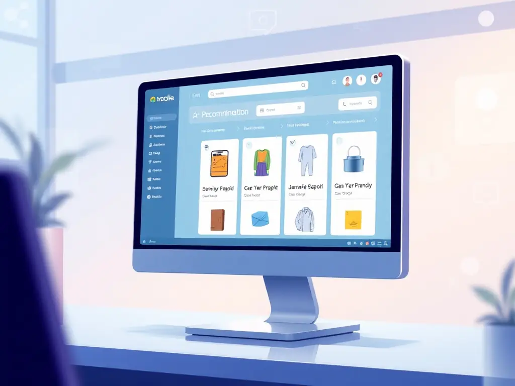 An interface displaying personalized product suggestions from an AI-driven recommendation system.